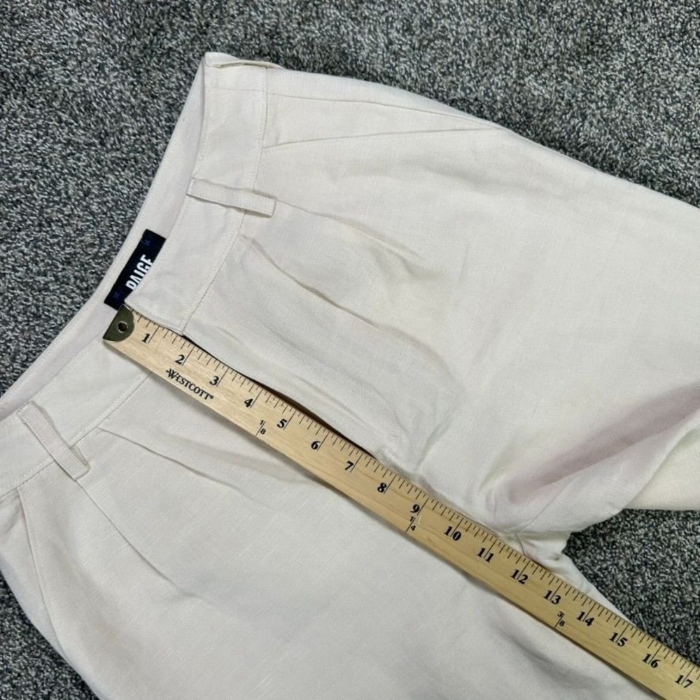 NEW Paige Monette Pant Antique Paper Straight Leg Linen Pleated Trouser Womens 4 - Picture 7 of 10